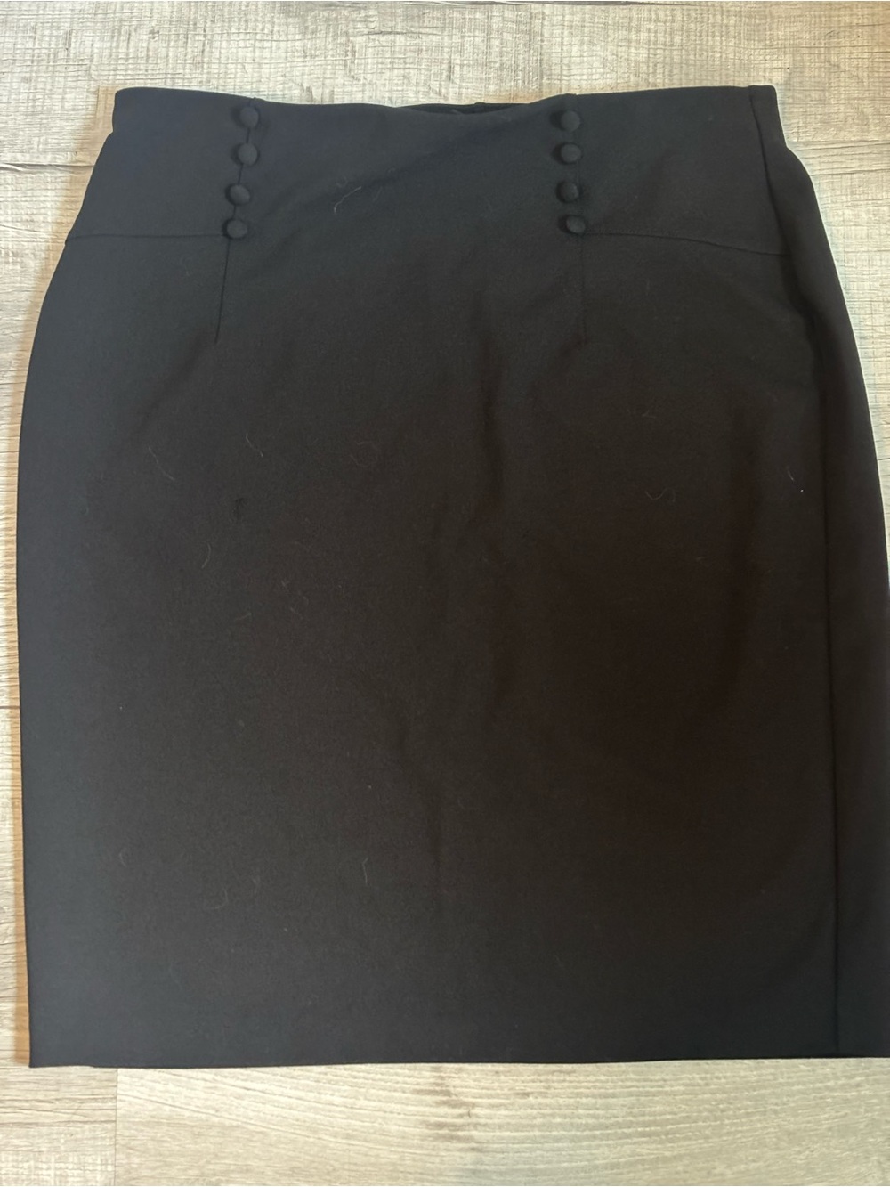 NYCC Tailored Black Pencil Skirt with Front Button Detail